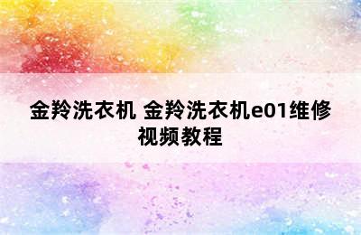 金羚洗衣机 金羚洗衣机e01维修视频教程